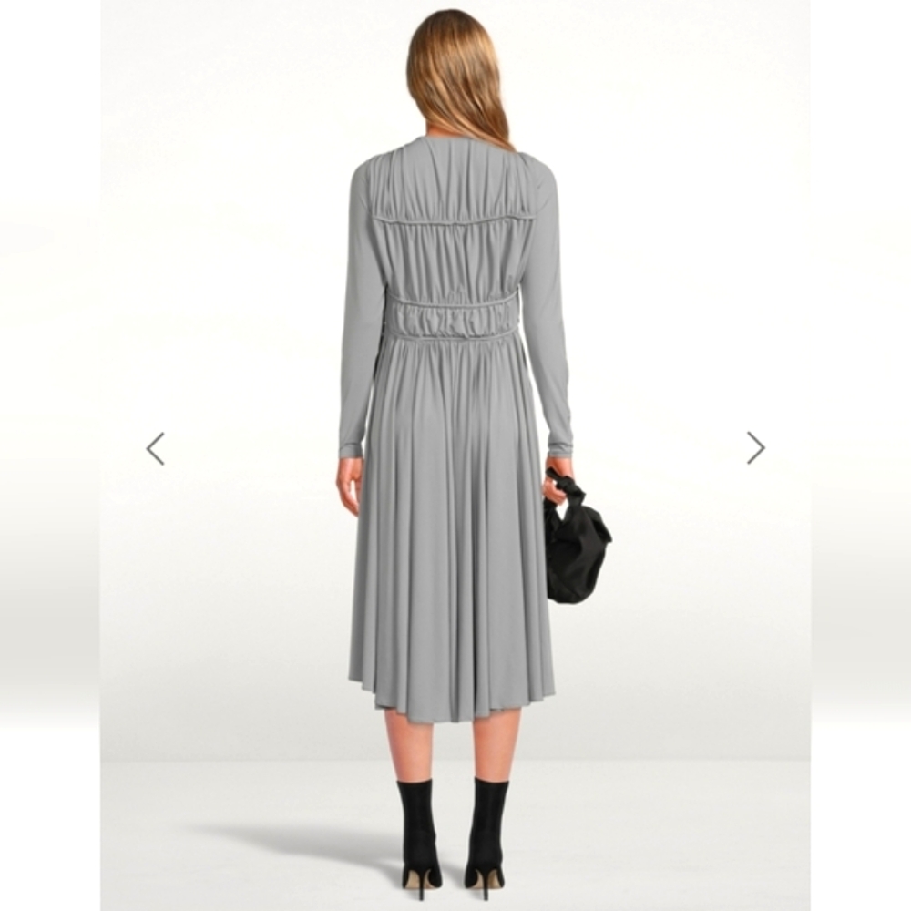 TOVE Ruched Tie Front Lexi Light Grey Semi-formal Dress - Picture 2 of 15
